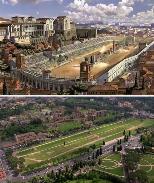 Знаменитые римские сооружения 2000 лет назад и сейчас (6 фото) 27