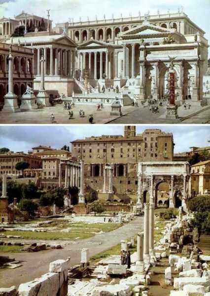 Знаменитые римские сооружения 2000 лет назад и сейчас (6 фото) 35