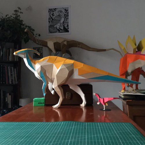 Трёхмерные бумажные скульптуры динозавров Себы Нараньо (10 фото) 53