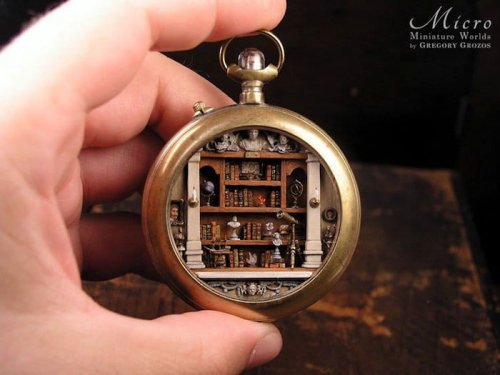 Живописец превращает старенькые часы в маленькие миры (27 фото) 117